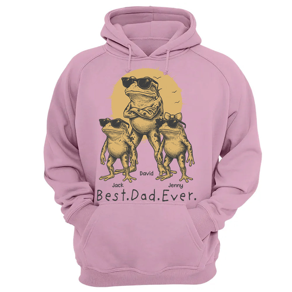 Best Dad Ever Dad Frog, Personalized T-Shirt Father Day, Gifts for Dad Husband, Funny Papa Tshirt Cool Daddy Frog Tee MI209 Hv01