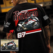 Personalized Motorcycle Racing Shirt, Custom Photo & Name T-shirt A2110 Li29