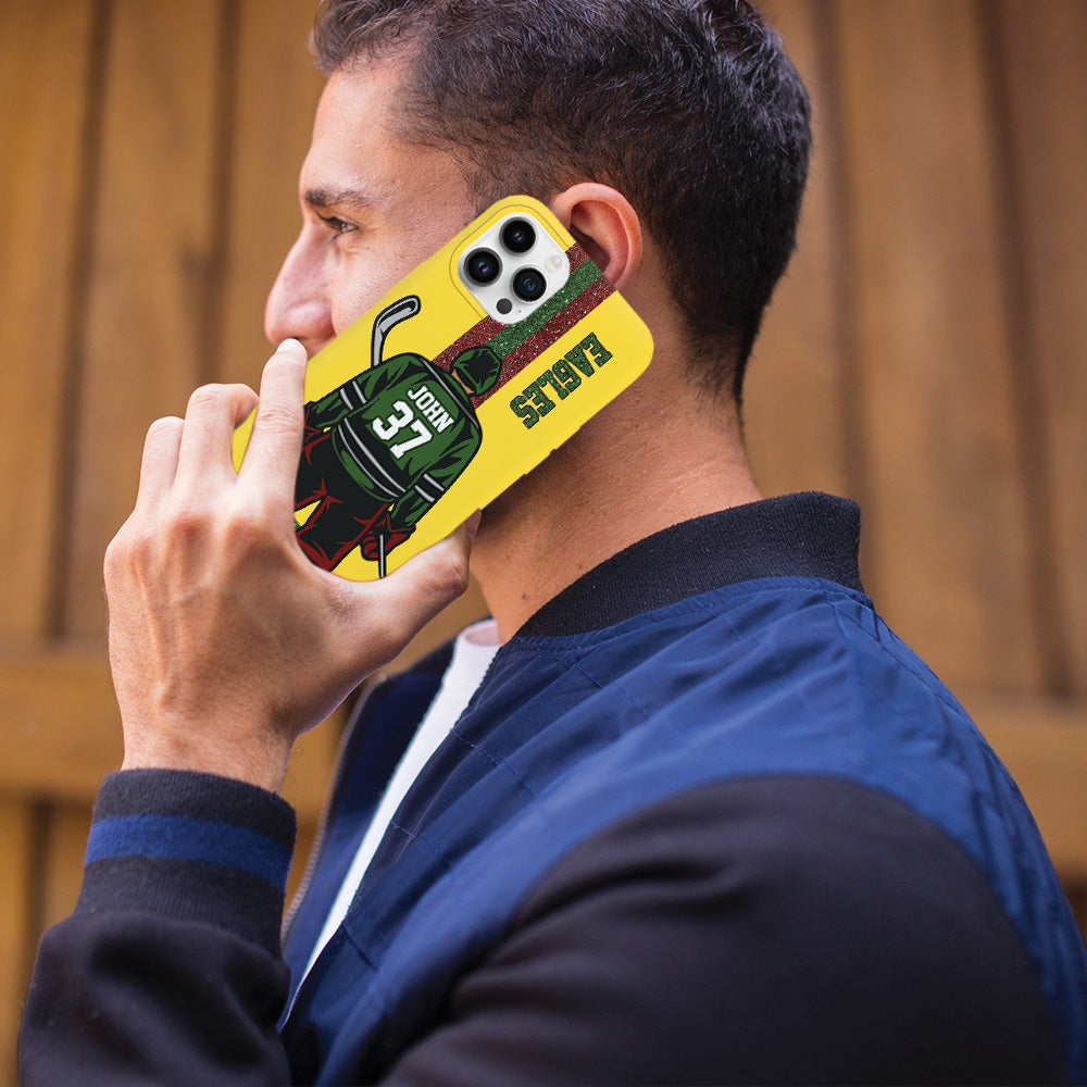 Personalized Custom Clipart Phone Case For Ice Hockey Family Lovers Tu24