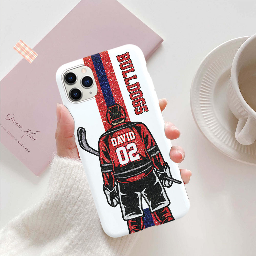 Personalized Custom Clipart Phone Case For Ice Hockey Family Lovers Tu24