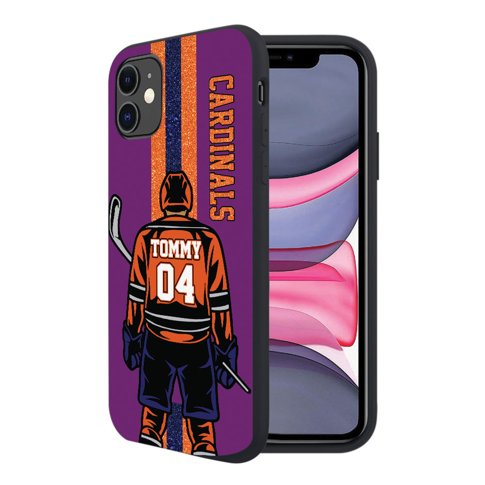 Personalized Custom Clipart Phone Case For Ice Hockey Family Lovers Tu24