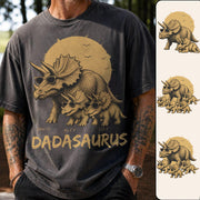 Personalized Funny Dadasaurus Animal Dad T Shirts The Best Bucking Papa Triceratops Tees for Dadasaurus Nh00
