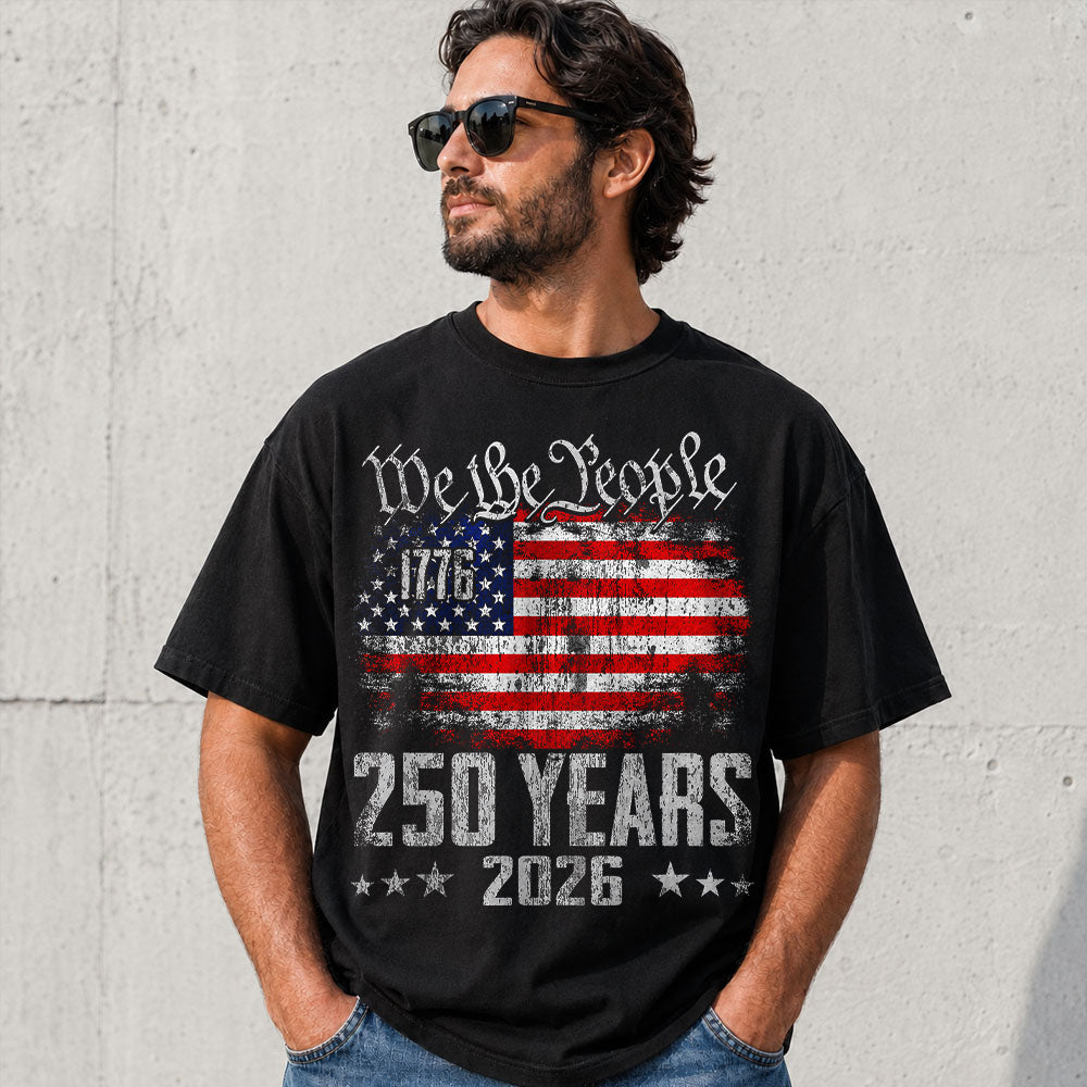 USA 250th Anniversary T-Shirt, America 250 Years 1776-2026 Fourth of July Tee Hv01