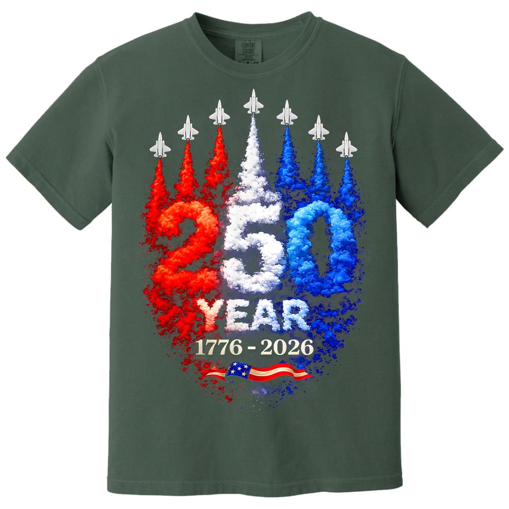 USA 250th Anniversary Patriotic T-Shirt, America 250 Years Fourth of July Tee Hv01