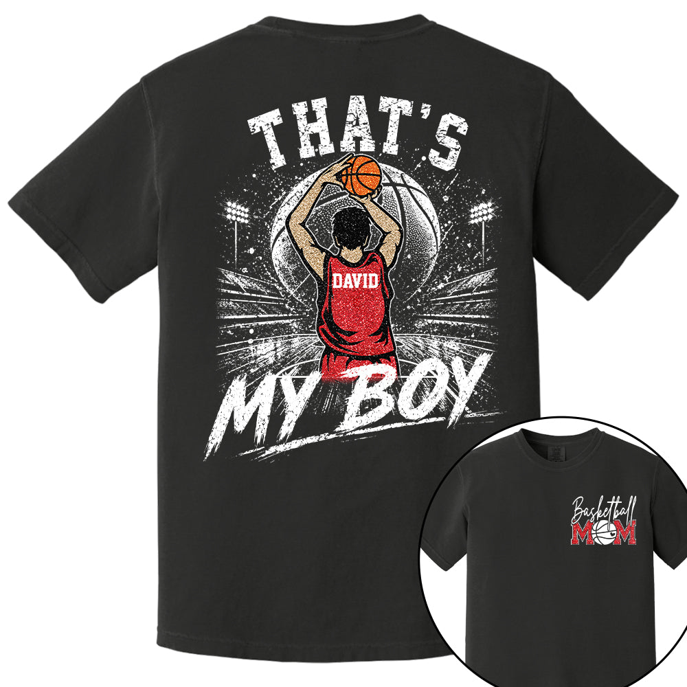 Personalized Basketball Mom Shirt, Custom Those Are My Boys T-Shirt, Team Name & Player Number Tee, Basketball Season Gift Na02 Nh00