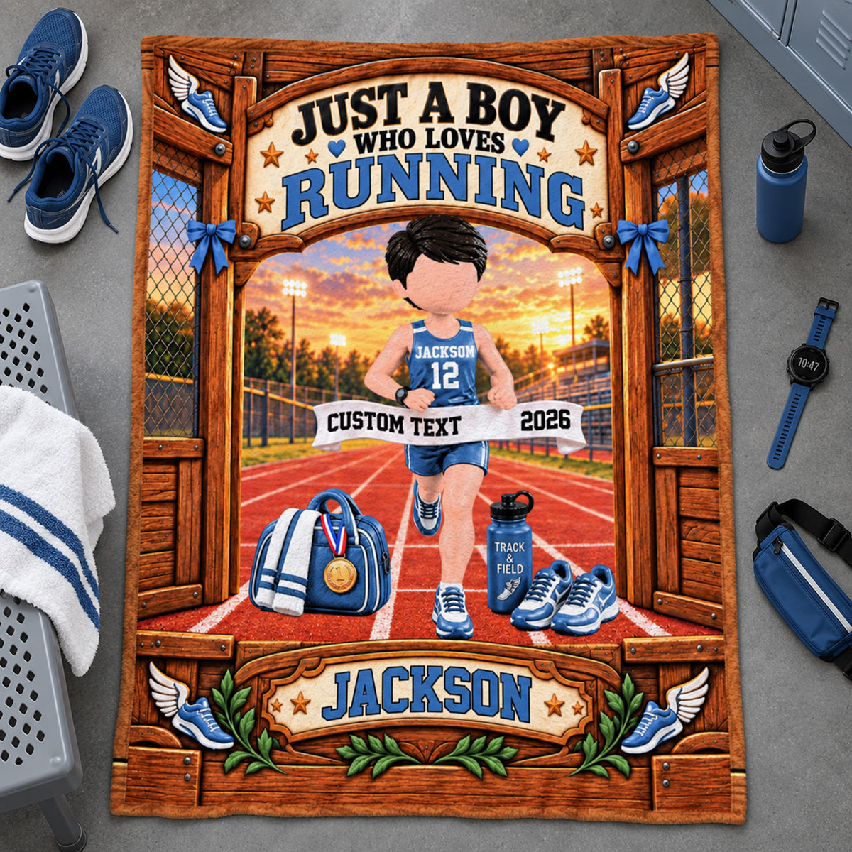 Just A Girl Who Loves Running Blanket, Personalized Running Blanket, Custom Name Running Gift, Gift for Runners Na02 Nh00 KL07