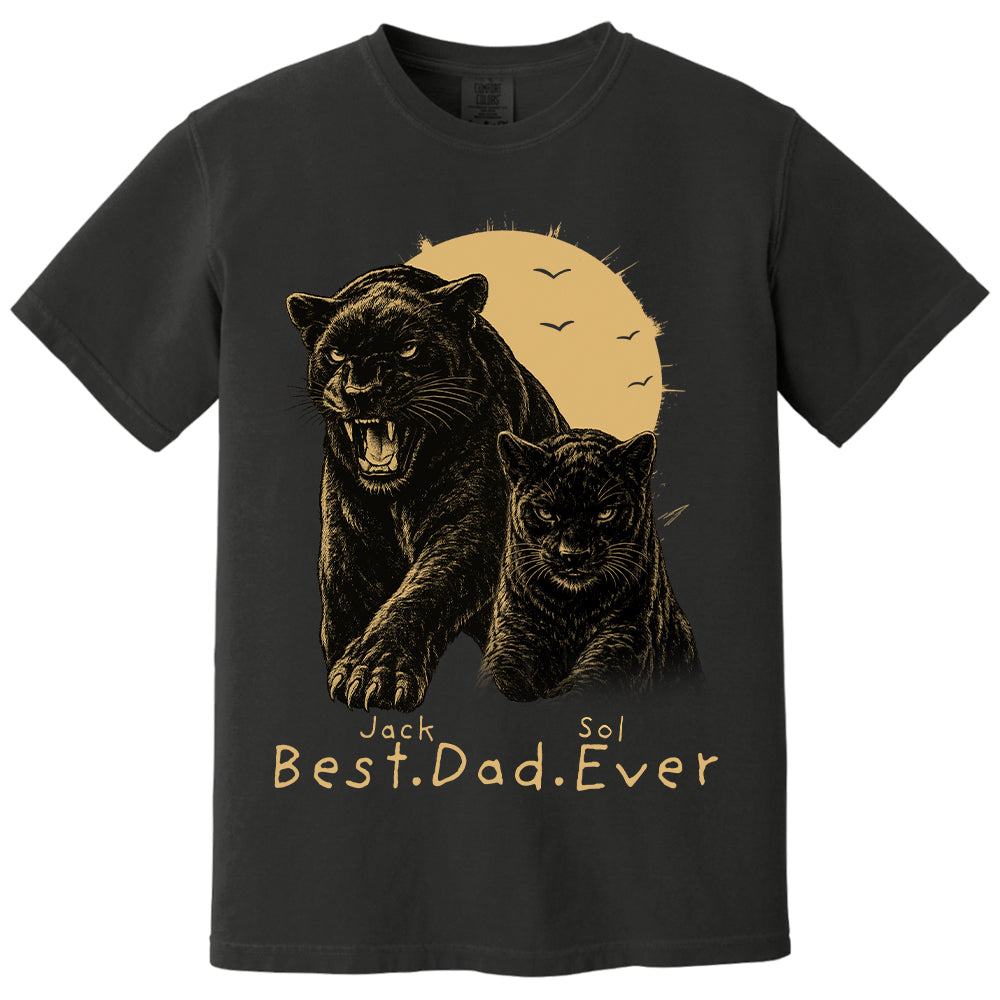 Best Dad Ever - Retro Vintage Panther Dad And Kids Daddy Protector - Personalized Shirt - Cool Father's Day Gift For Dad, Husband T1807 T24