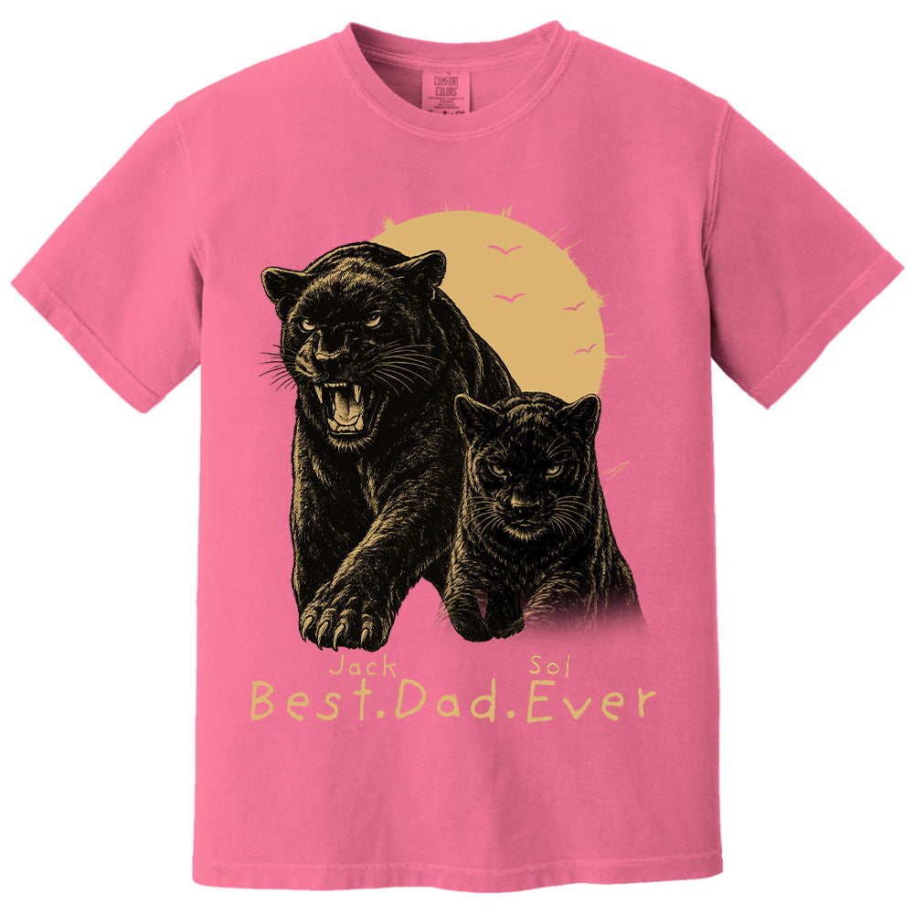 Best Dad Ever - Retro Vintage Panther Dad And Kids Daddy Protector - Personalized Shirt - Cool Father's Day Gift For Dad, Husband T1807 T24