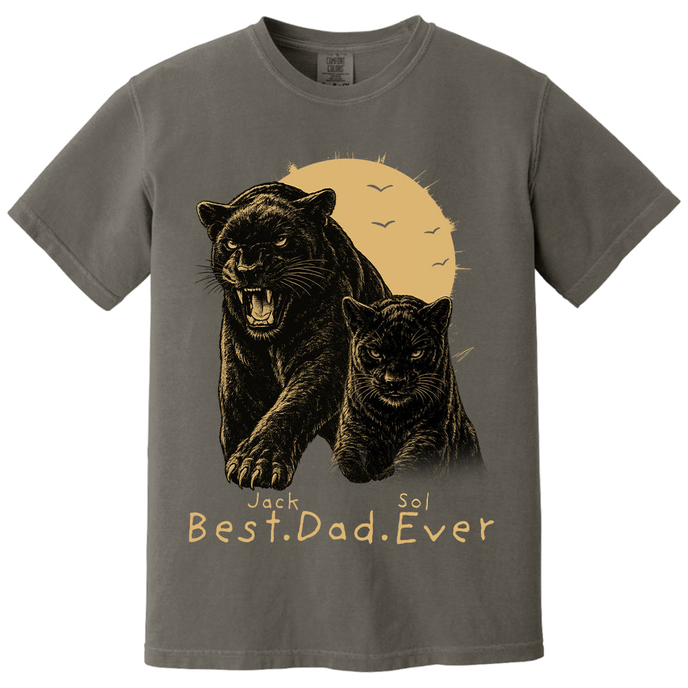 Best Dad Ever - Retro Vintage Panther Dad And Kids Daddy Protector - Personalized Shirt - Cool Father's Day Gift For Dad, Husband T1807 T24