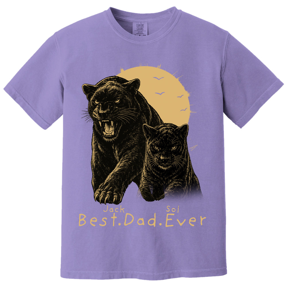 Best Dad Ever - Retro Vintage Panther Dad And Kids Daddy Protector - Personalized Shirt - Cool Father's Day Gift For Dad, Husband T1807 T24