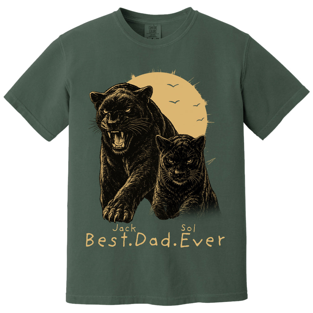Best Dad Ever - Retro Vintage Panther Dad And Kids Daddy Protector - Personalized Shirt - Cool Father's Day Gift For Dad, Husband T1807 T24