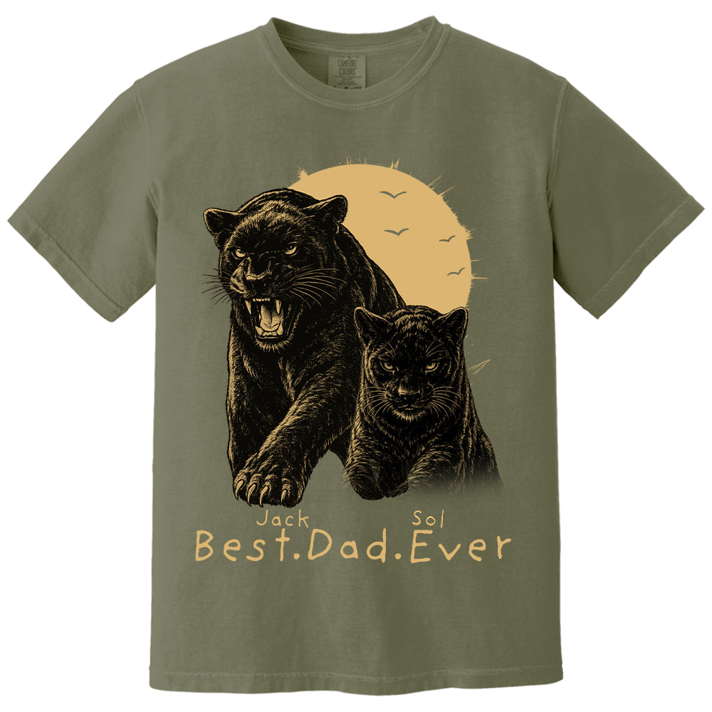 Best Dad Ever - Retro Vintage Panther Dad And Kids Daddy Protector - Personalized Shirt - Cool Father's Day Gift For Dad, Husband T1807 T24