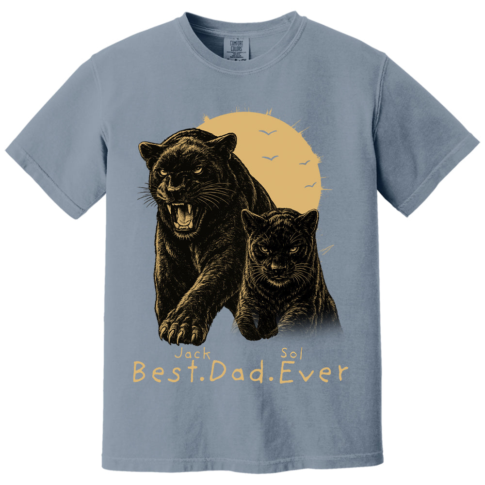 Best Dad Ever - Retro Vintage Panther Dad And Kids Daddy Protector - Personalized Shirt - Cool Father's Day Gift For Dad, Husband T1807 T24