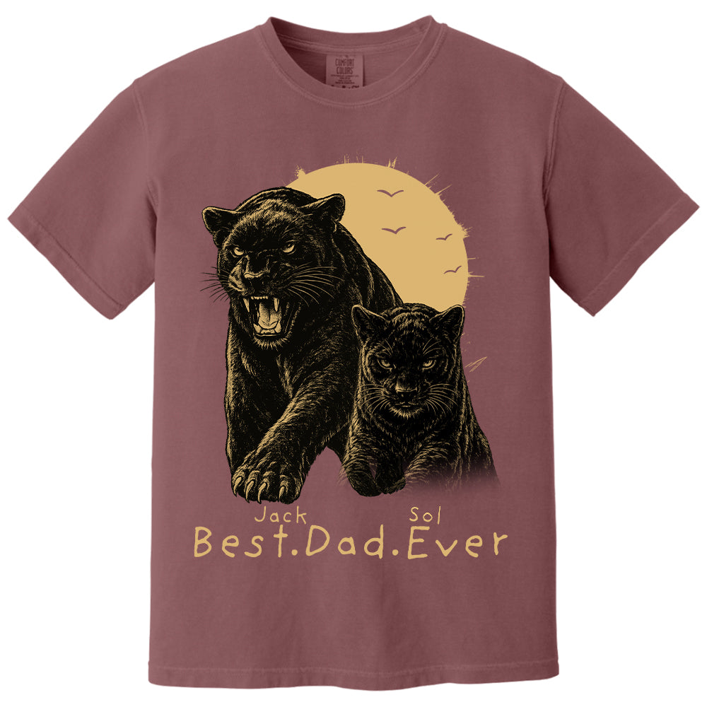 Best Dad Ever - Retro Vintage Panther Dad And Kids Daddy Protector - Personalized Shirt - Cool Father's Day Gift For Dad, Husband T1807 T24