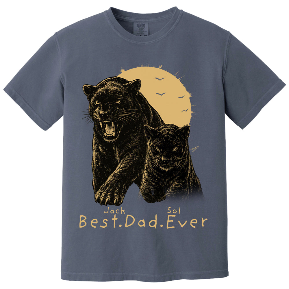 Best Dad Ever - Retro Vintage Panther Dad And Kids Daddy Protector - Personalized Shirt - Cool Father's Day Gift For Dad, Husband T1807 T24