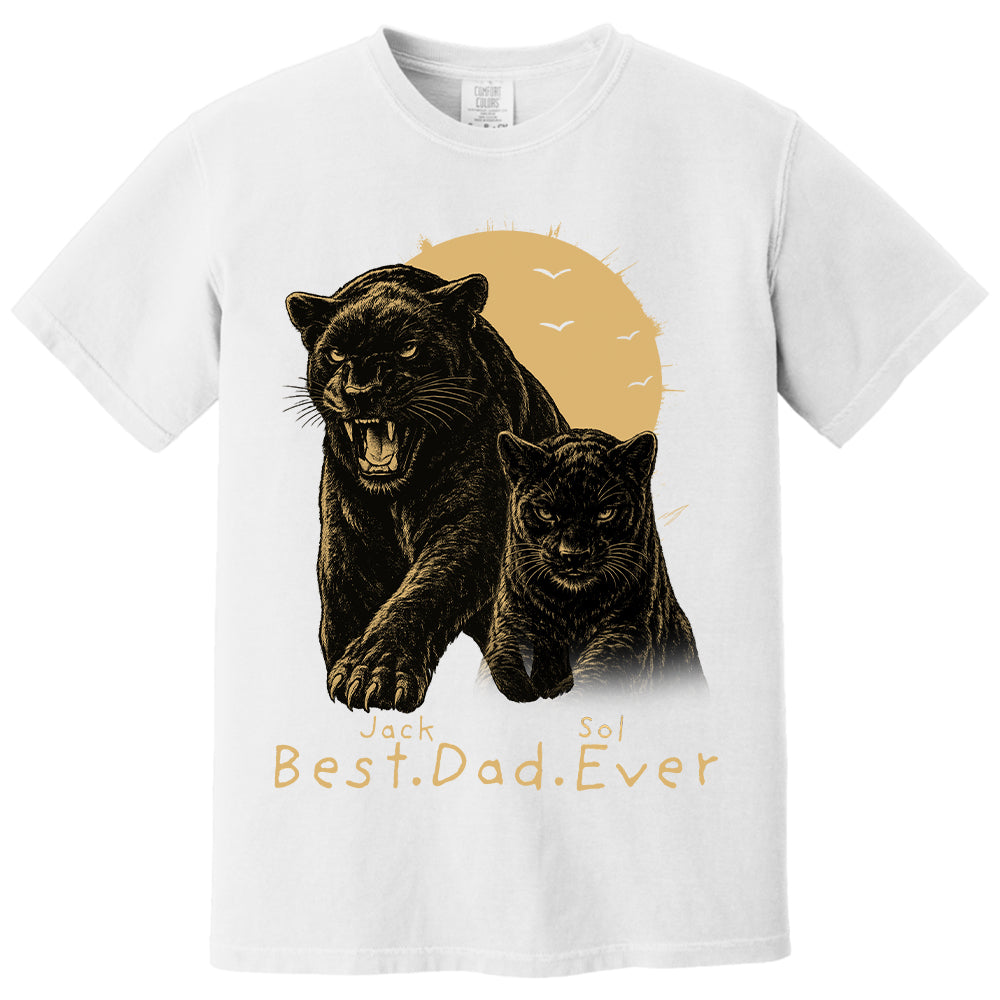 Best Dad Ever - Retro Vintage Panther Dad And Kids Daddy Protector - Personalized Shirt - Cool Father's Day Gift For Dad, Husband T1807 T24