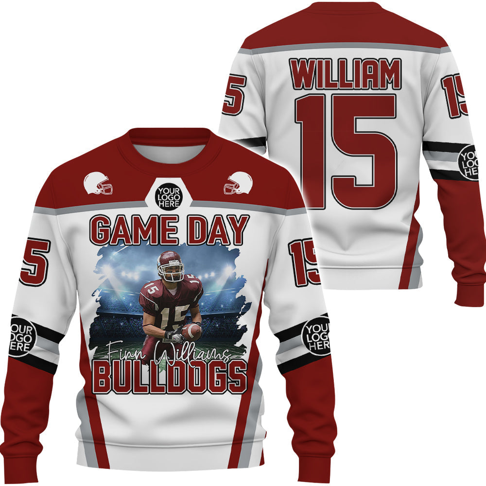 Custom Photo Football Game Day Football Shirt Gift For Football Lovers - Personalized Gift For Football Player K1702