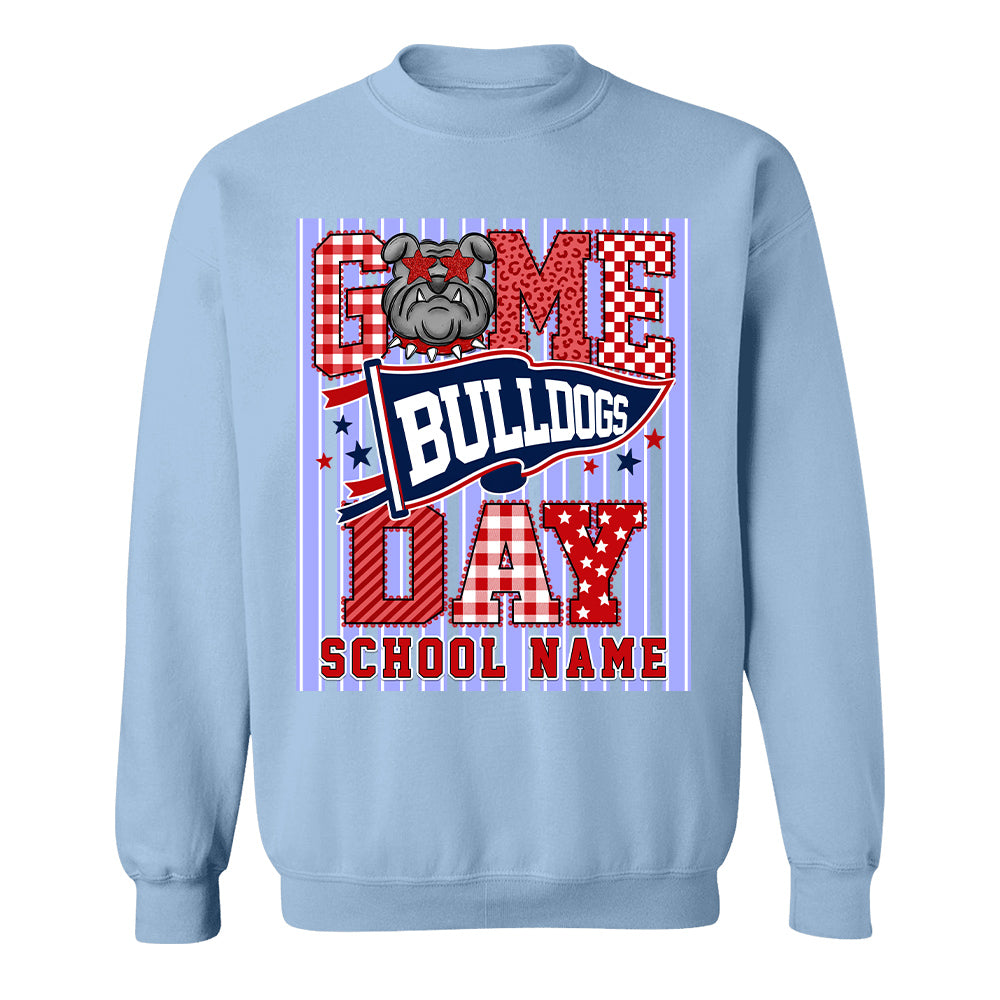 Custom School Name Mascot Striped, Back To Shool Shirt L0411 Hv01