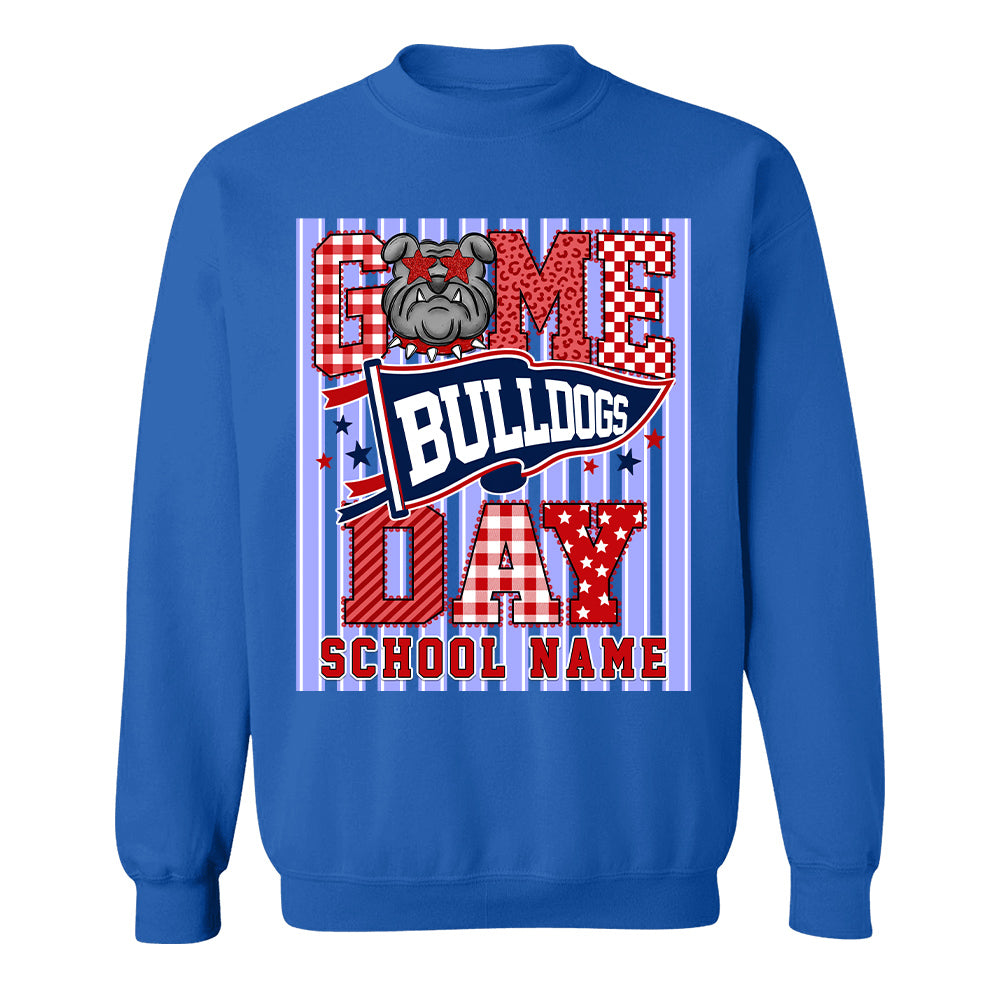 Custom School Name Mascot Striped, Back To Shool Shirt L0411 Hv01
