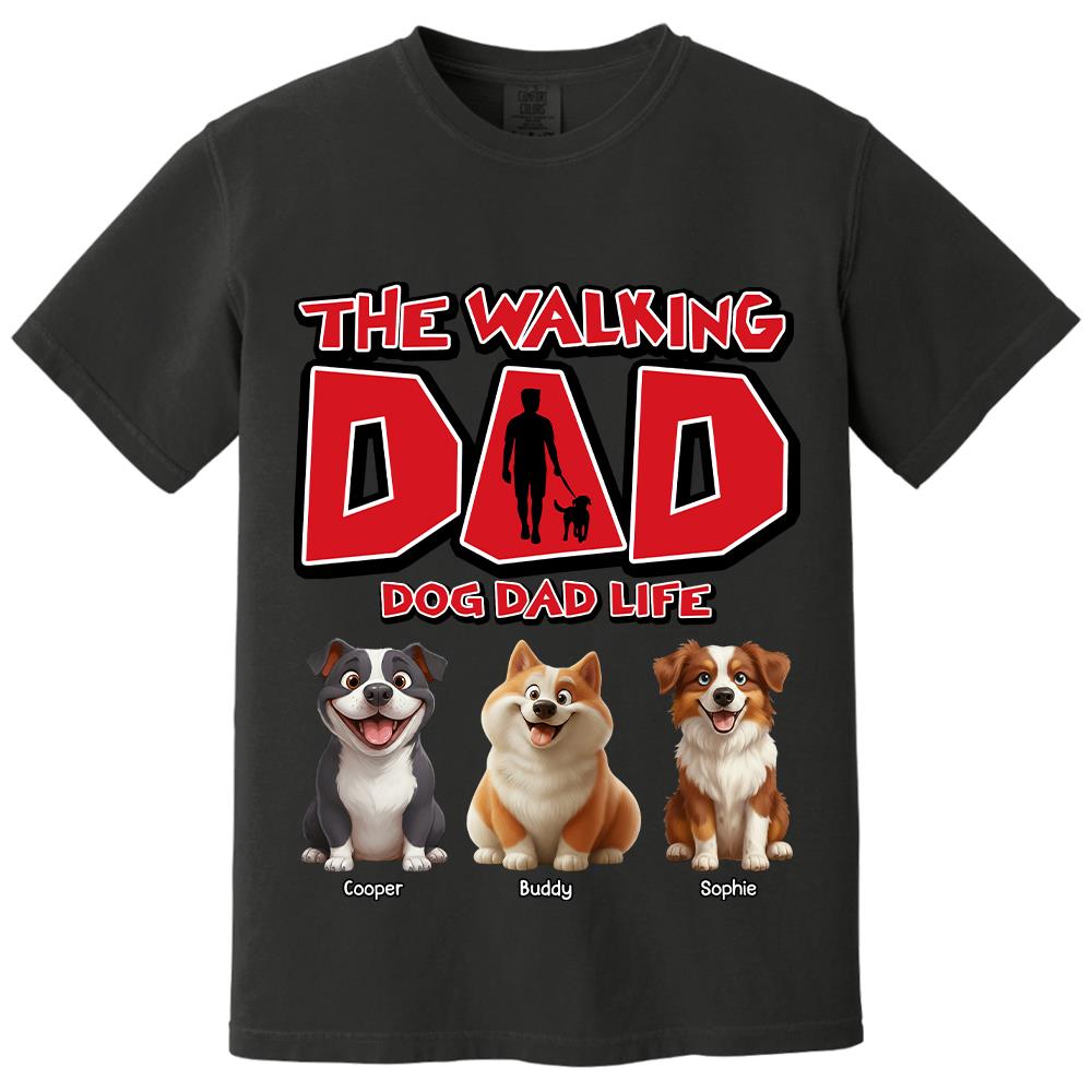 The Walking Dad Shirt,  Personalized Dog Dad Gift, Custom Dog Breed & Names, Funny Gift for Dog Lovers Tu24 Hv01