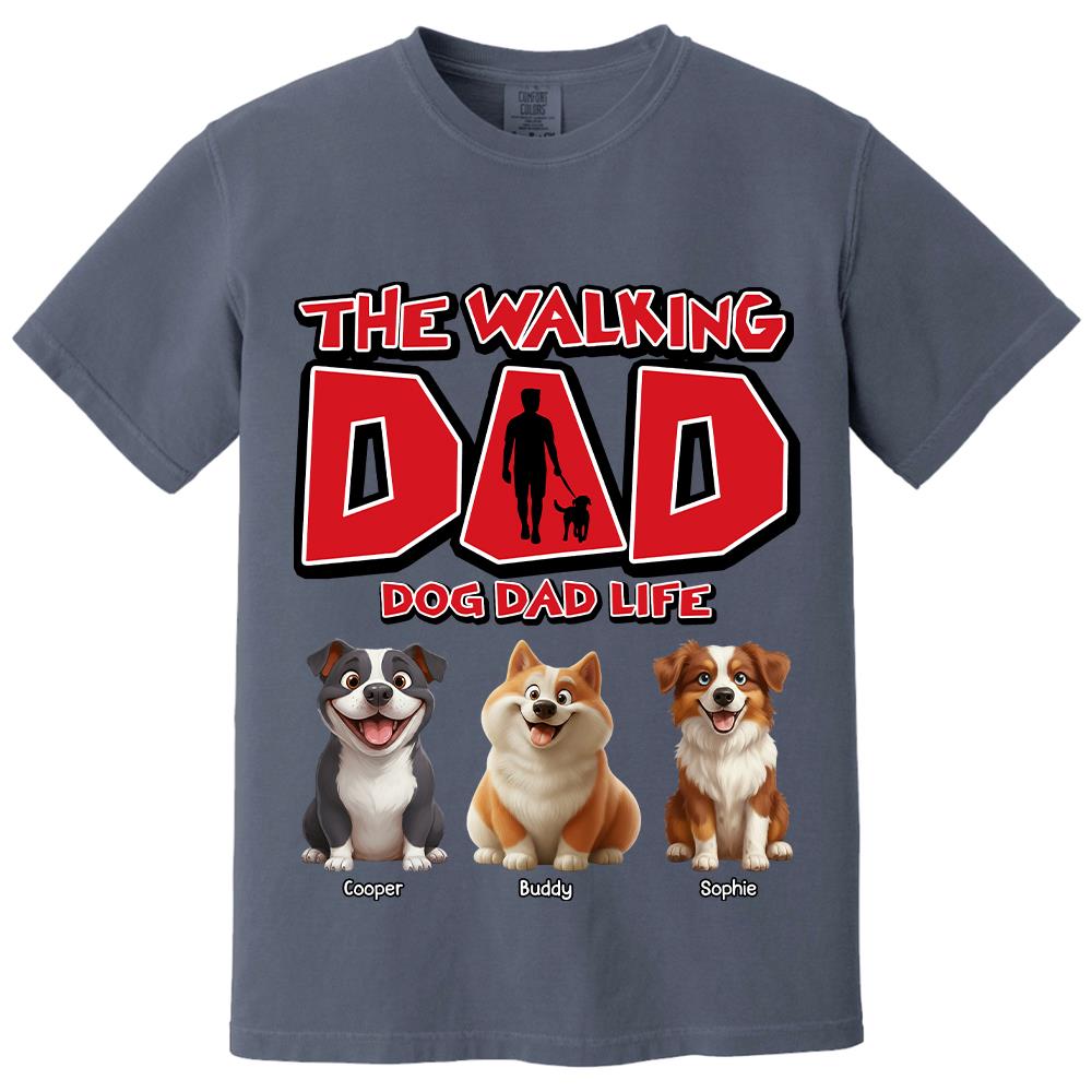 The Walking Dad Shirt,  Personalized Dog Dad Gift, Custom Dog Breed & Names, Funny Gift for Dog Lovers Tu24 Hv01