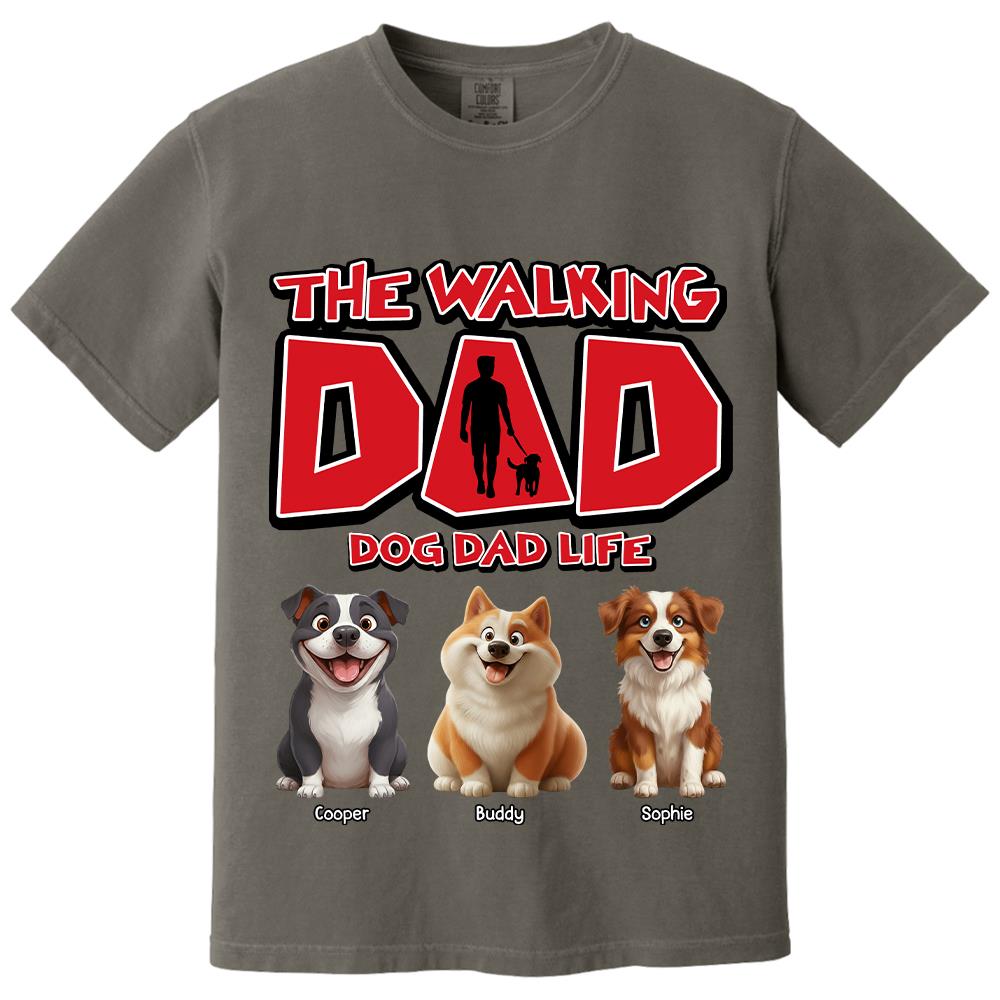 The Walking Dad Shirt,  Personalized Dog Dad Gift, Custom Dog Breed & Names, Funny Gift for Dog Lovers Tu24 Hv01