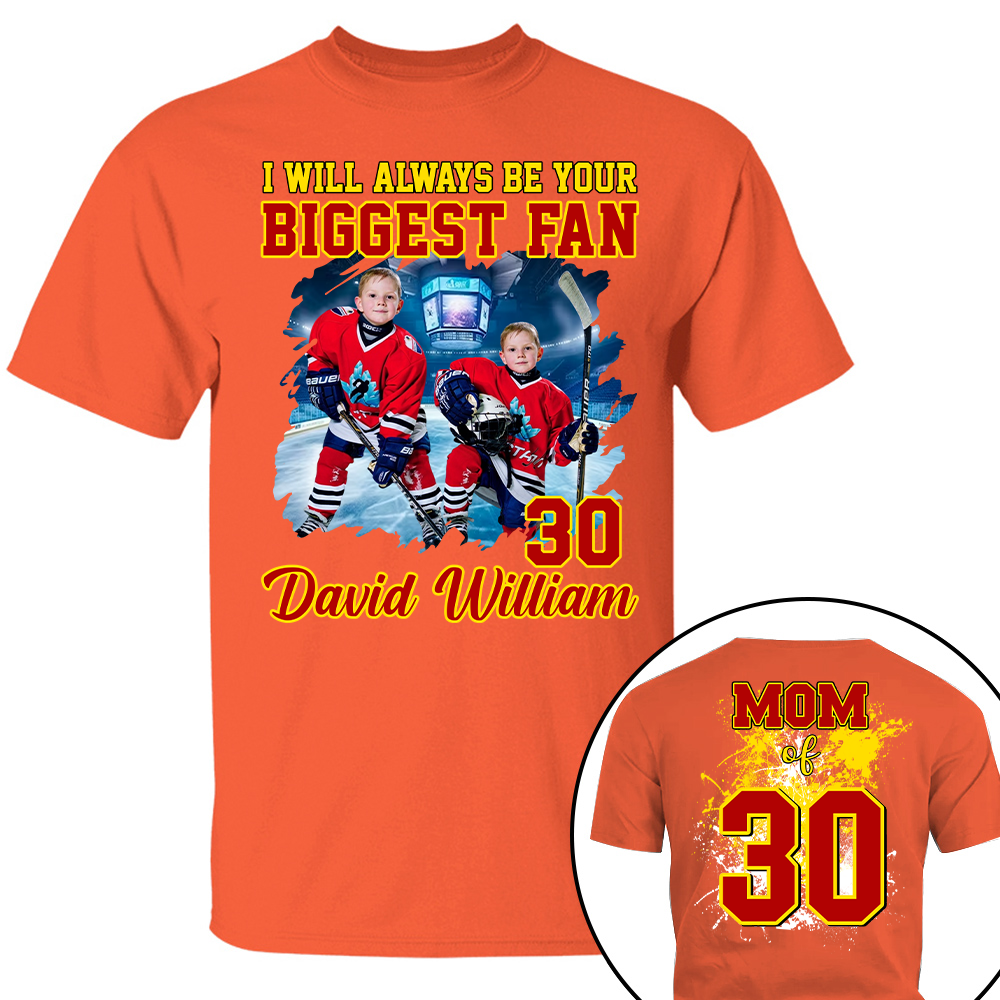 Custom Photo Softball Player I Will Always Be Your Biggest Fan Personalized Ice Hockey Shirt Gift Ice Hockey Mom Ice Hockey Dad GameDay