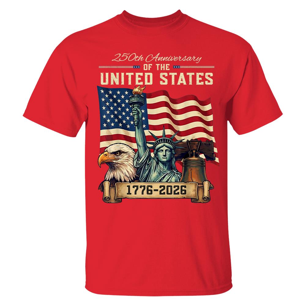 USA 250th Anniversary Flag T-Shirt, Patriotic 4th of July Independence Day Tee Hv01