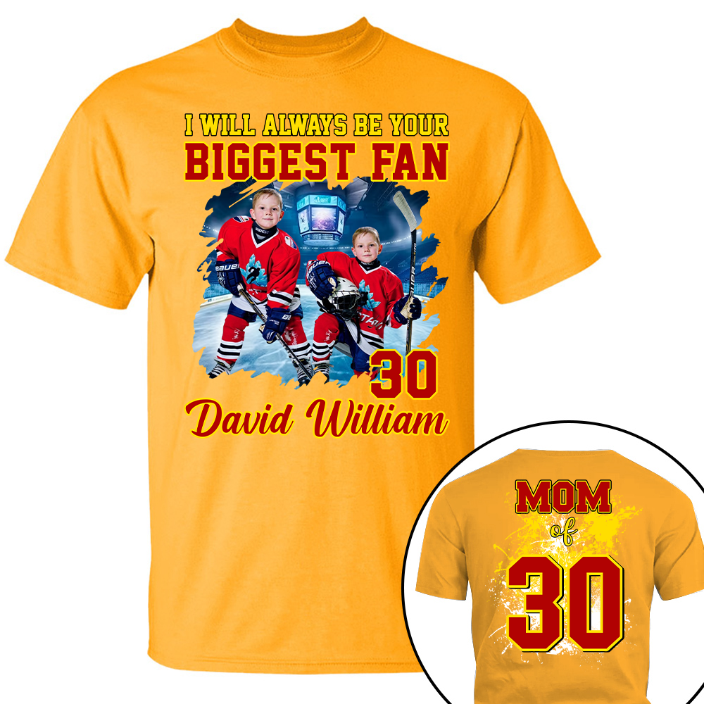 Custom Photo Softball Player I Will Always Be Your Biggest Fan Personalized Ice Hockey Shirt Gift Ice Hockey Mom Ice Hockey Dad GameDay