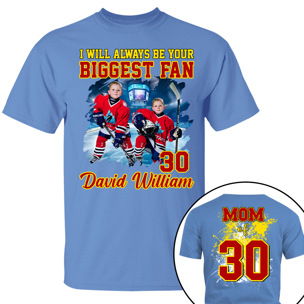 Custom Photo Softball Player I Will Always Be Your Biggest Fan Personalized Ice Hockey Shirt Gift Ice Hockey Mom Ice Hockey Dad GameDay