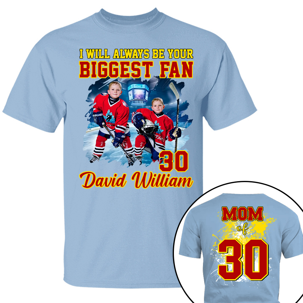 Custom Photo Softball Player I Will Always Be Your Biggest Fan Personalized Ice Hockey Shirt Gift Ice Hockey Mom Ice Hockey Dad GameDay
