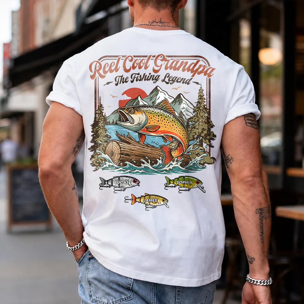 Personalized Reel Cool Grandpa T-Shirt – Funny Fishing Grandpa Shirt Hv01