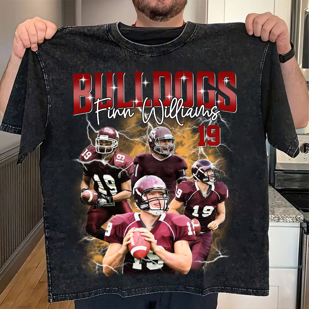 Custom Football Player Photo With Unique Style Bootleg Shirt - Perfect Shirt For Football Lovers