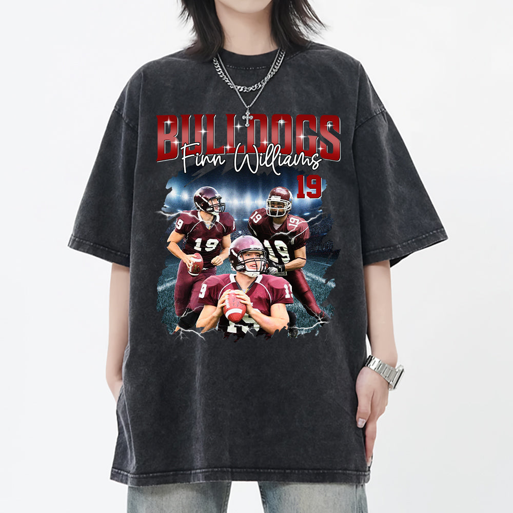 Custom Football Player Photo With Unique Style Bootleg Shirt - Perfect Shirt For Football Lovers