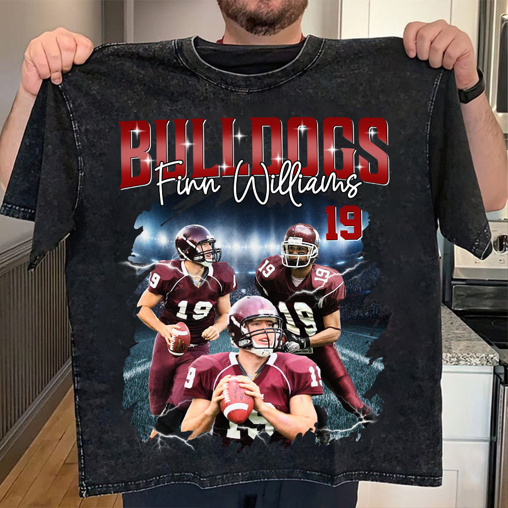 Custom Football Player Photo With Unique Style Bootleg Shirt - Perfect Shirt For Football Lovers