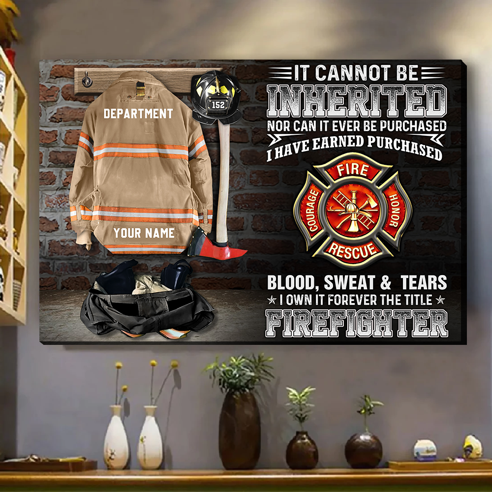 Personalized Canvas For Retired Firefighter Custom Canvas Retirement Thin Red Line K1702