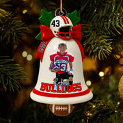 Custom Photo Football Bell Acrylic Ornaments - Christmas Ornaments Gifts For Football Lovers Tu24 VH01