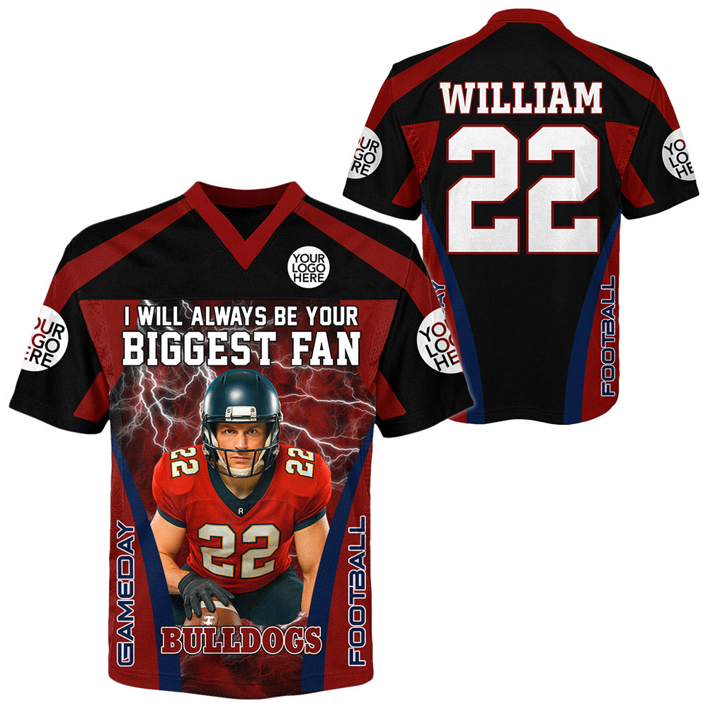 I Will Always Be Your Biggest Fan Personalized All Over Print Football Jersey For Football Mom Grandma Sport Family Tu24 Li29