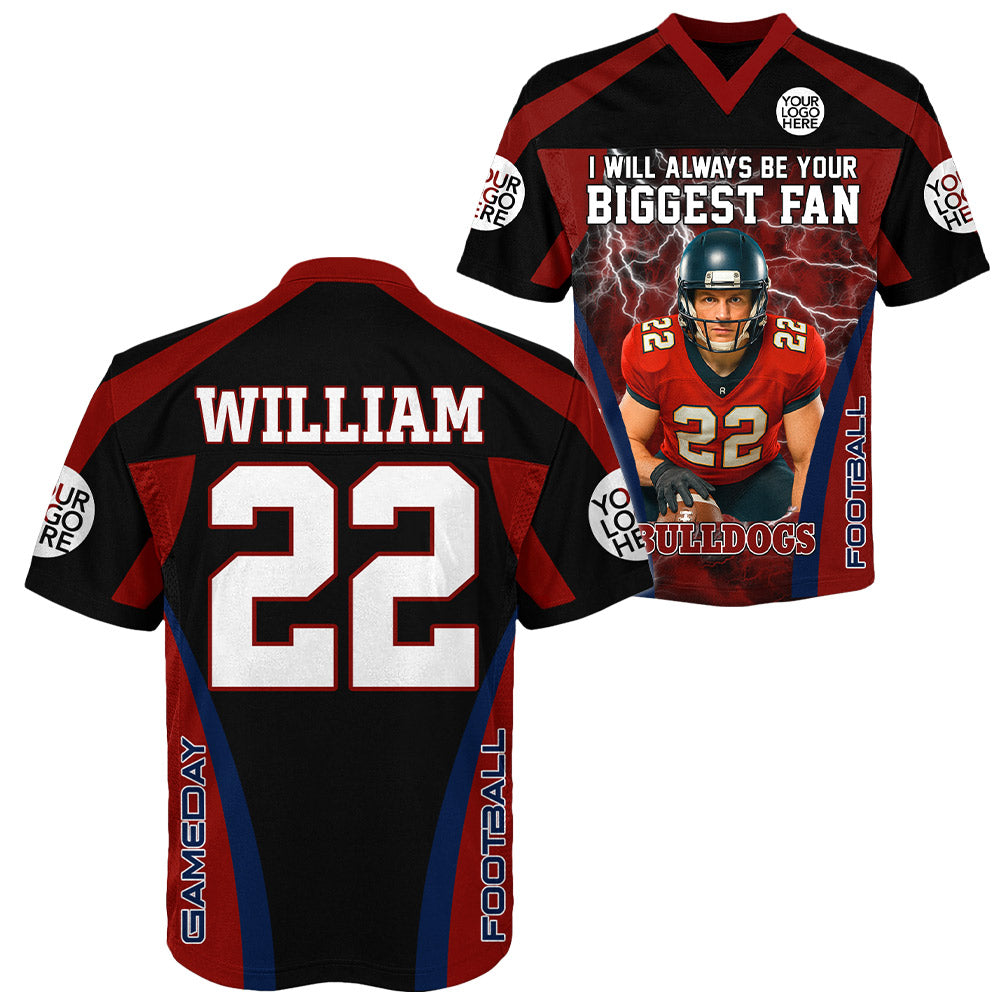 I Will Always Be Your Biggest Fan Personalized All Over Print Football Jersey For Football Mom Grandma Sport Family Tu24 Li29