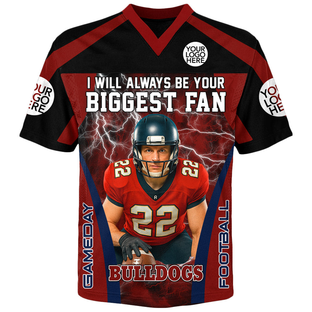 I Will Always Be Your Biggest Fan Personalized All Over Print Football Jersey For Football Mom Grandma Sport Family Tu24 Li29