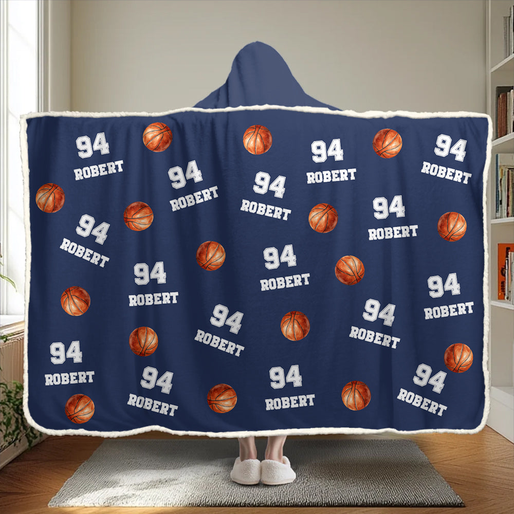 Personalized Basketball Wearable Blanket Hoodie For Sport Lovers, Sport Players Tu20