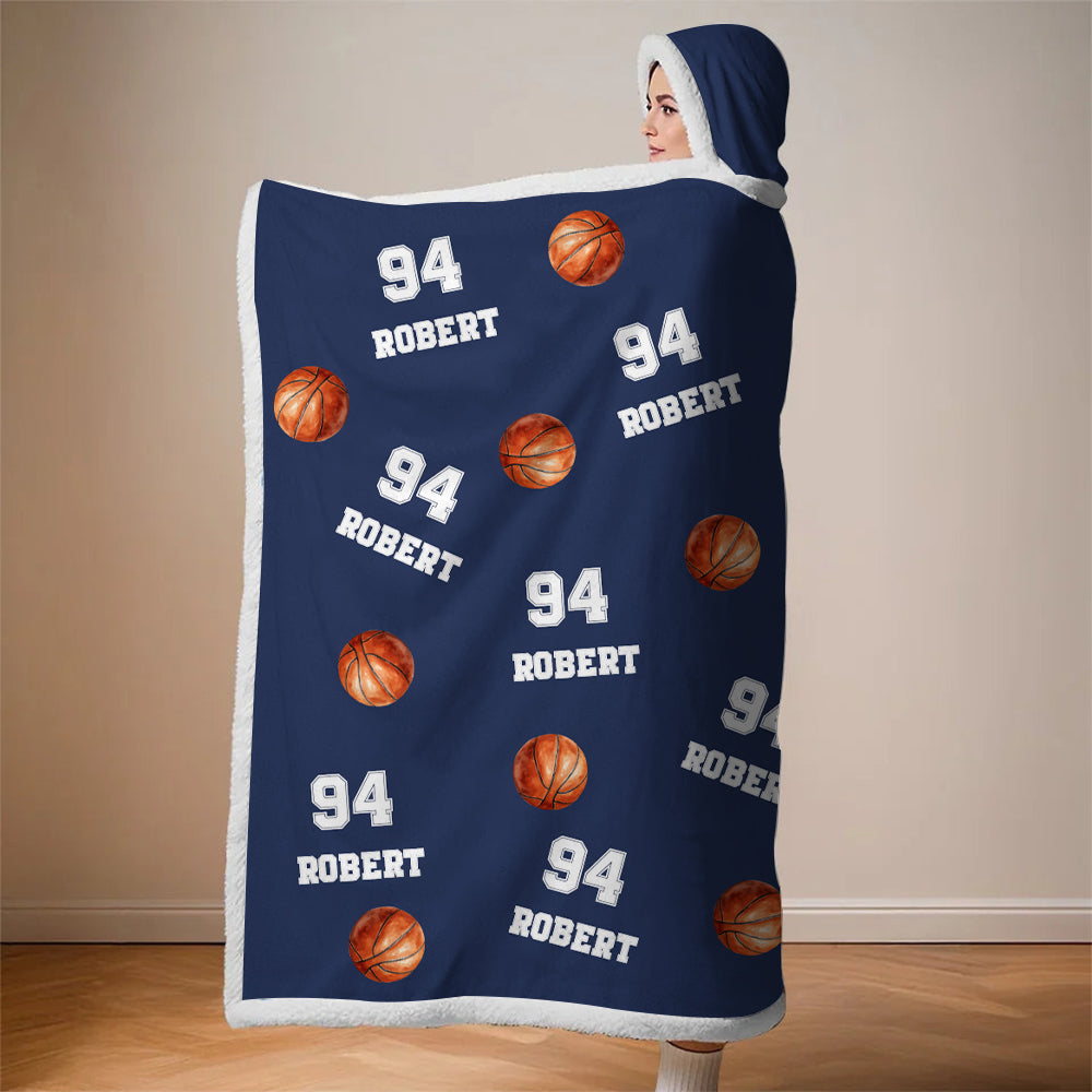 Personalized Basketball Wearable Blanket Hoodie For Sport Lovers, Sport Players Tu20