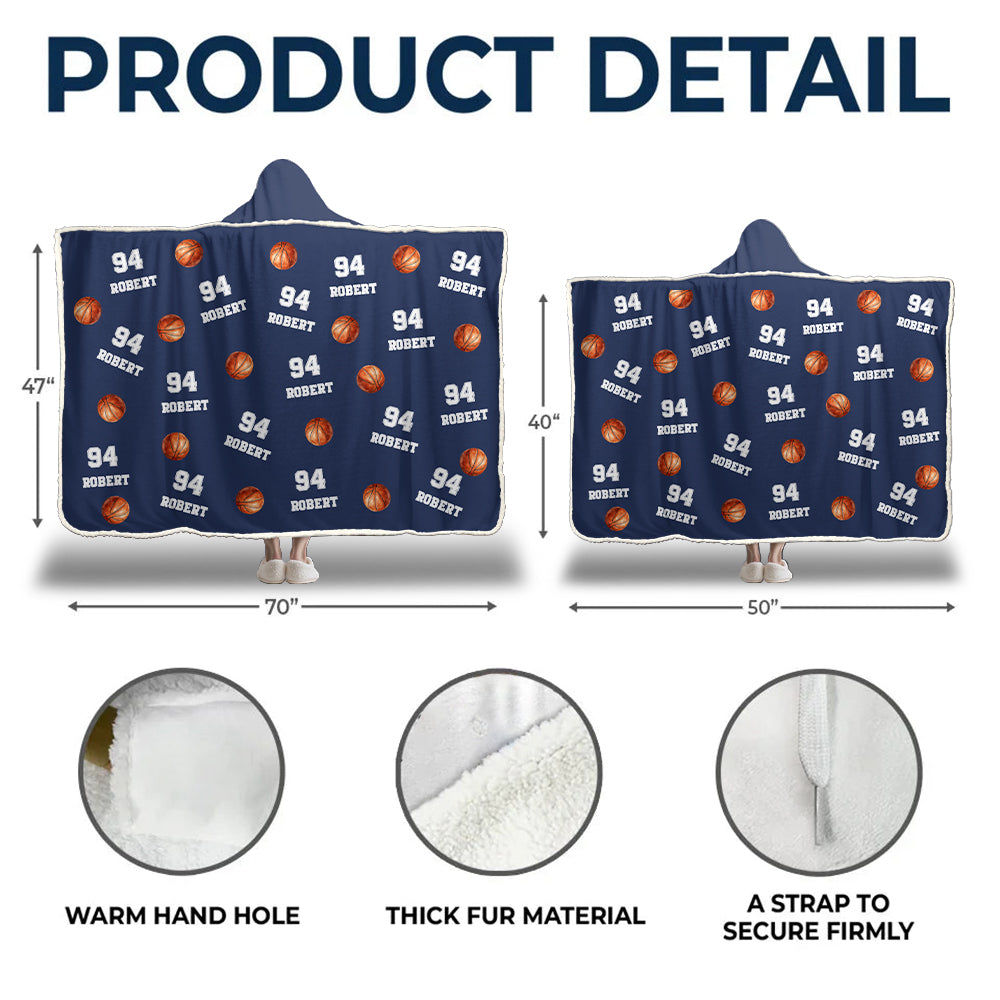 Personalized Basketball Wearable Blanket Hoodie For Sport Lovers, Sport Players Tu20