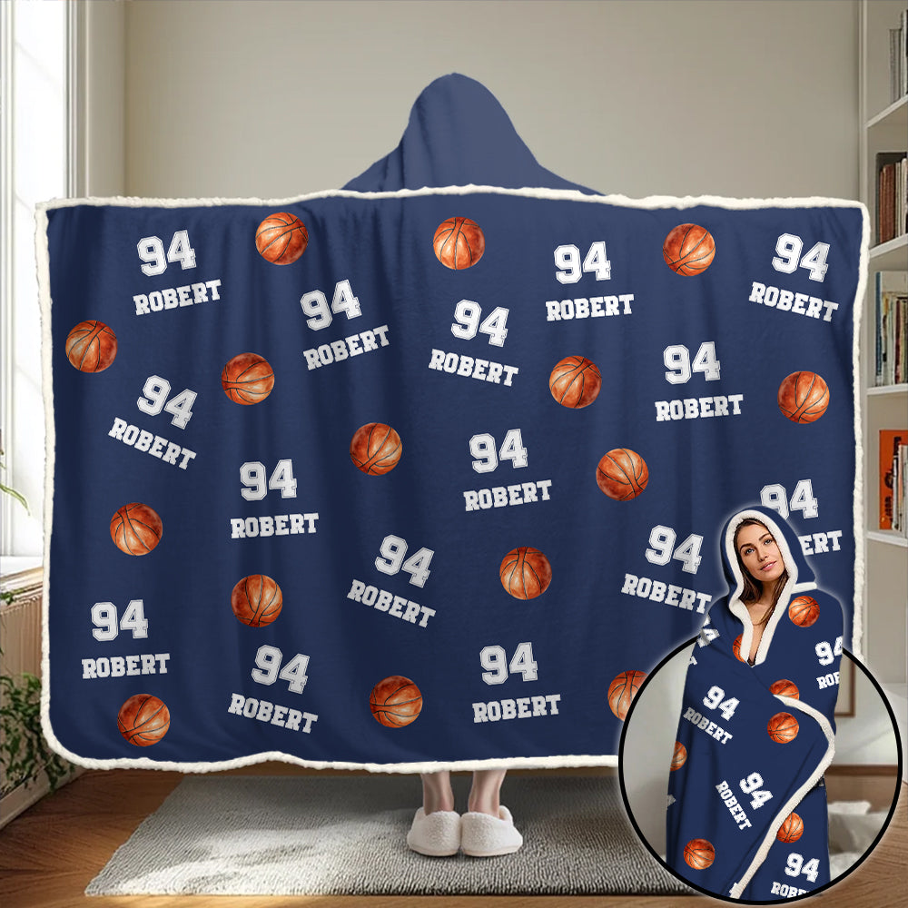 Personalized Basketball Wearable Blanket Hoodie For Sport Lovers, Sport Players Tu20