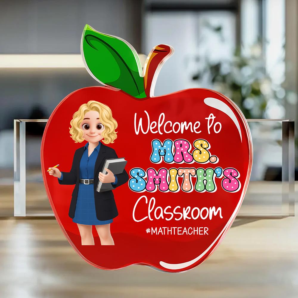 Teacher Appreciation Gifts, Apple Plaque for Teacher, Personalized Teacher Gift, Back to School Gift Tu24 Nh00