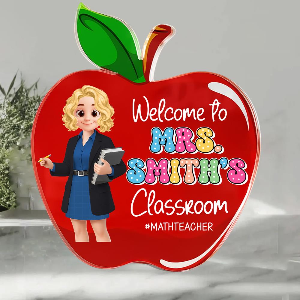 Teacher Appreciation Gifts, Apple Plaque for Teacher, Personalized Teacher Gift, Back to School Gift Tu24 Nh00