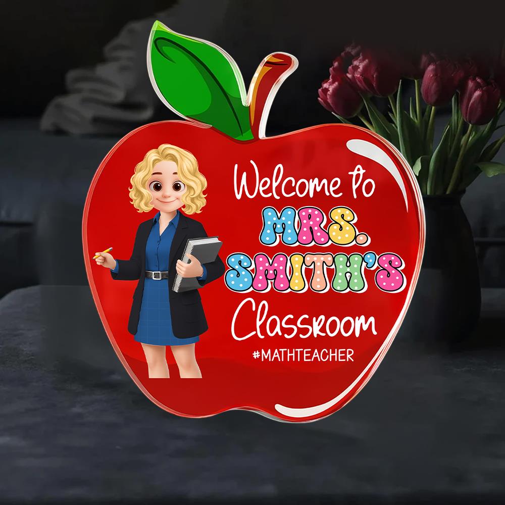 Teacher Appreciation Gifts, Apple Plaque for Teacher, Personalized Teacher Gift, Back to School Gift Tu24 Nh00