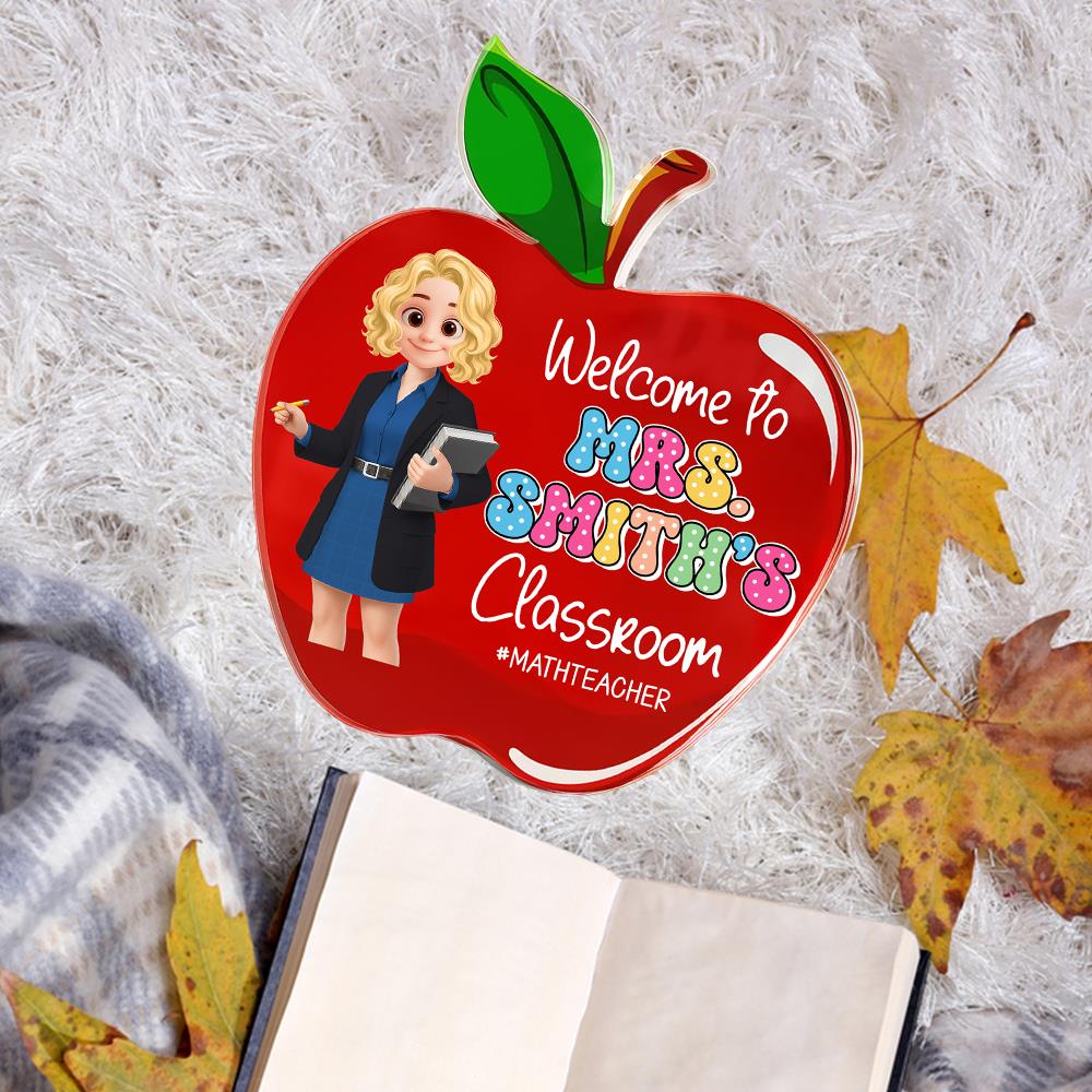Teacher Appreciation Gifts, Apple Plaque for Teacher, Personalized Teacher Gift, Back to School Gift Tu24 Nh00