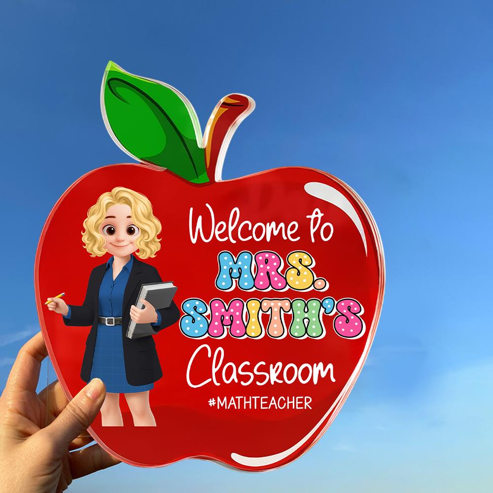 Teacher Appreciation Gifts, Apple Plaque for Teacher, Personalized Teacher Gift, Back to School Gift Tu24 Nh00