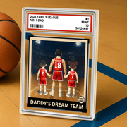 Basketball No. 1 Dad Grandpa Man & Kids, Fathers Day Trading Card Style, Personalized Daddy Dream Team Acrylic Block Plaque A2110 Pt99